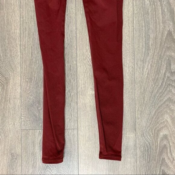 Lululemon Reveal 7/8 Tights Deep Rouge Leggings Mesh Dotted Seamless Size XS - Picture 12 of 16